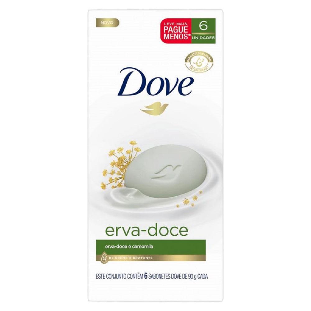 Sabonete Dove Erva-doce E Camomila 6 Unidades 90g