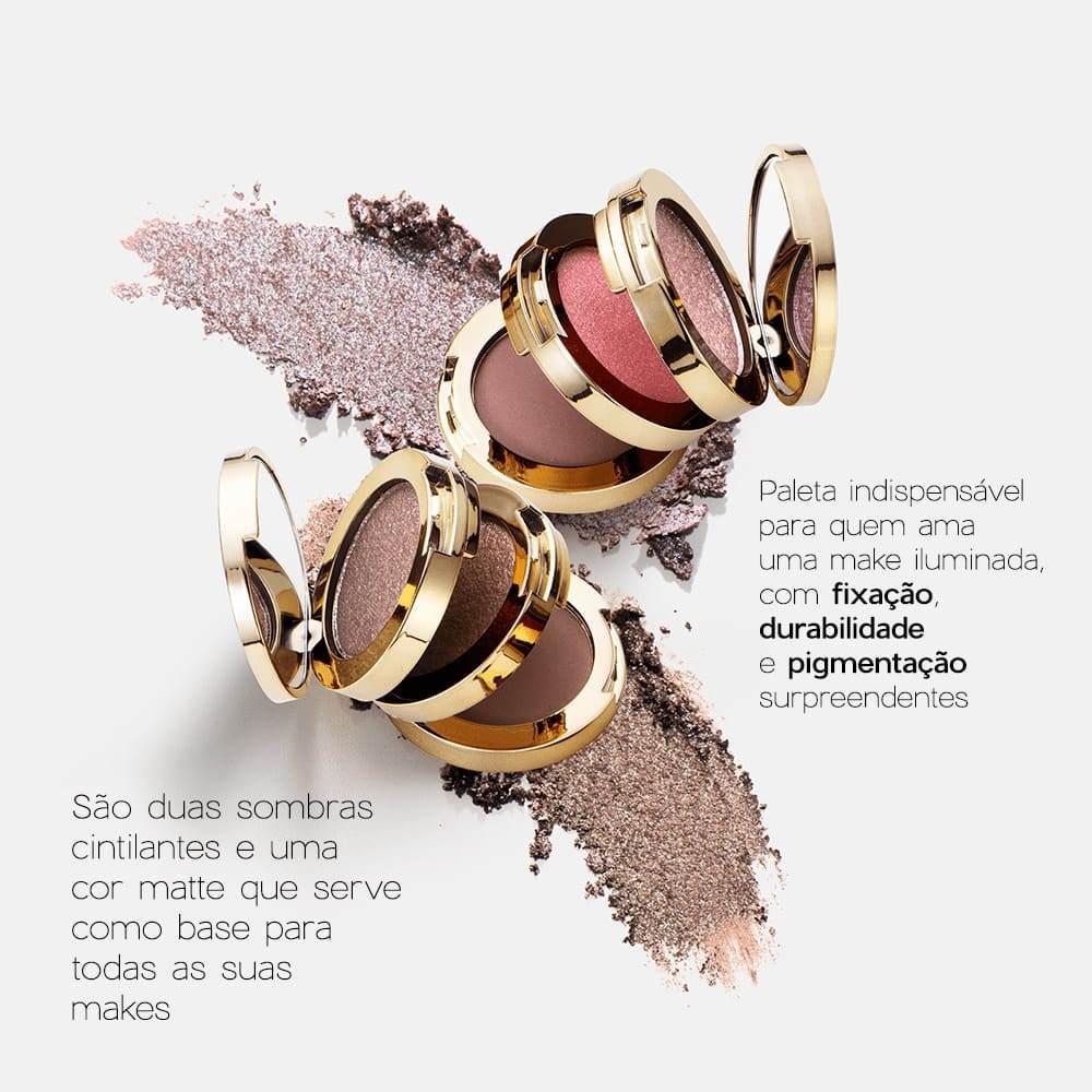 Kit Trio De Sombras 3 To Go Pallete Dazzle + Brilho Labial Luxe Nádia Tambasco By Océane (2 Produtos)