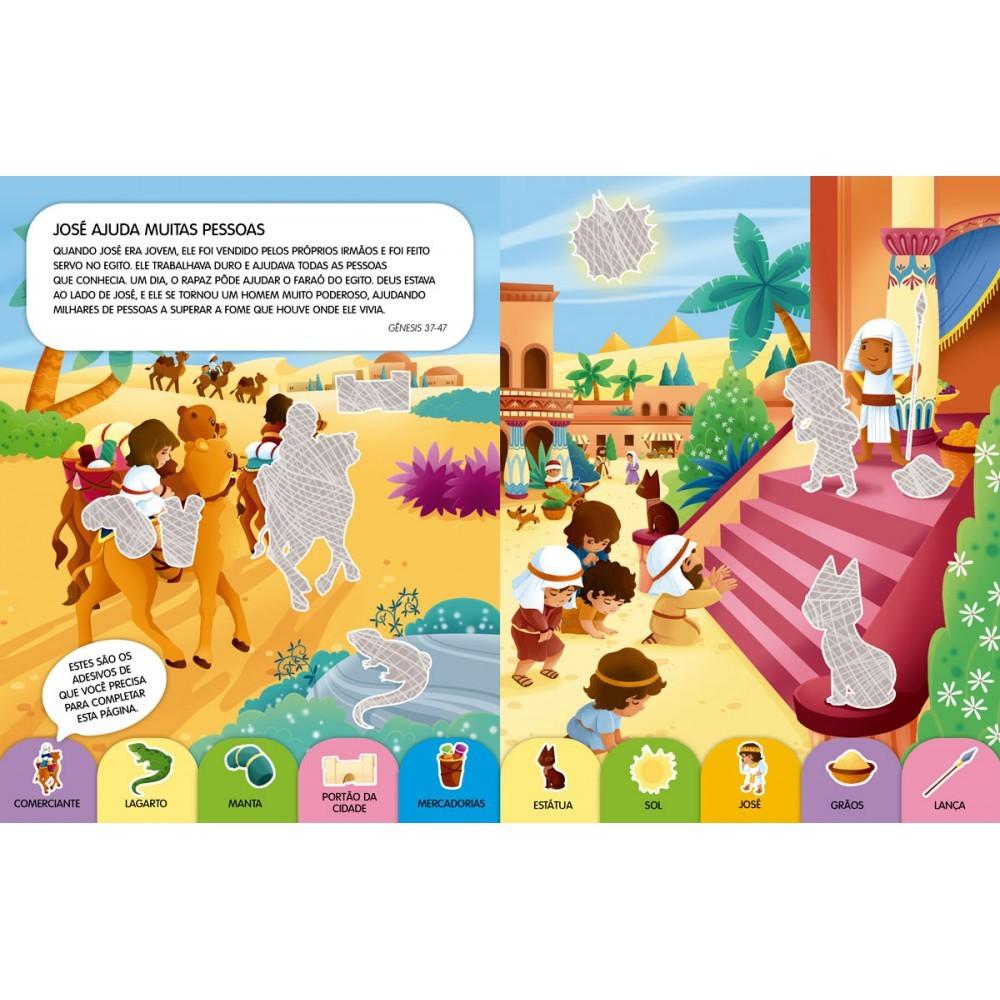 Livro Heróis Da Bíblia - Com Adesivos Brilhantes