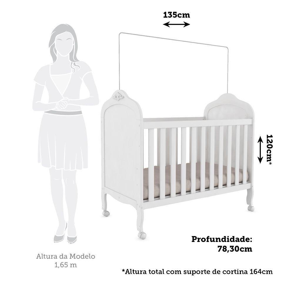 Berço Mini Cama 3 Em 1 100 Mdf Maya Espresso Móveis Branco Brilho/corino Branco Brilho
