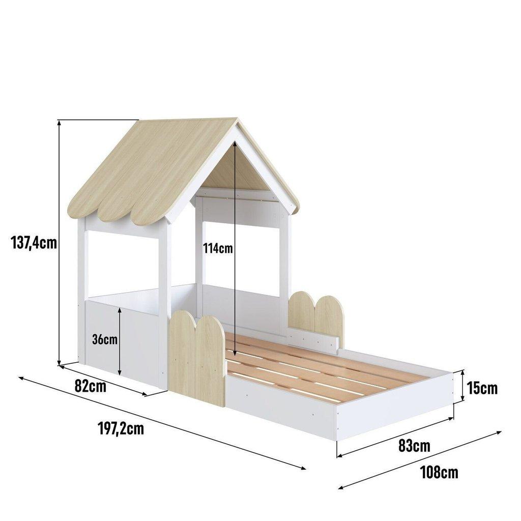 Cama Infantil Montessoriana Com Casinha Infanto Branco/carvalho Araguaia