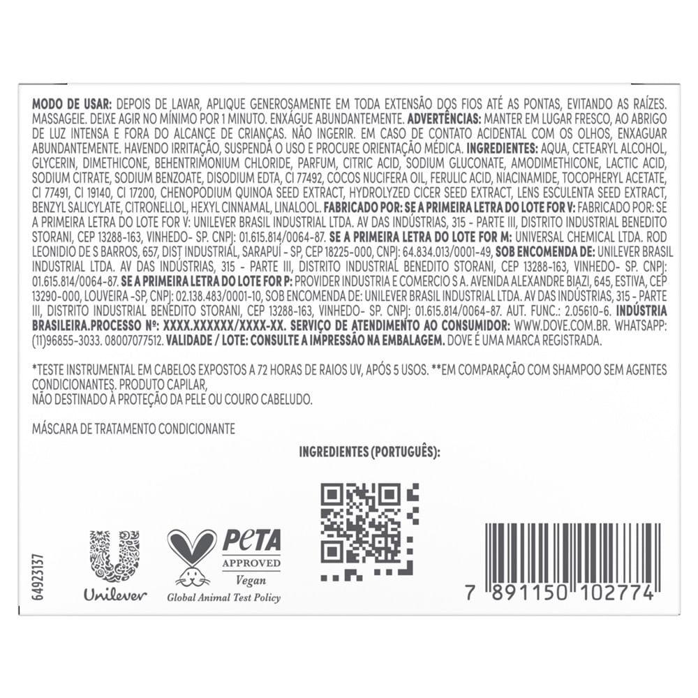 Máscara Dove Uv Repair E Glow Ferúlico 10 Em 1 Resgate Intenso Expert Em Danos 250g