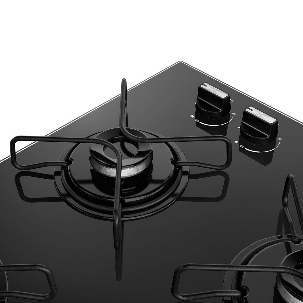 Cooktop 4 Bocas A Gás Consul Com Grades Estáveis E Mesa De Vidro - Cd060be