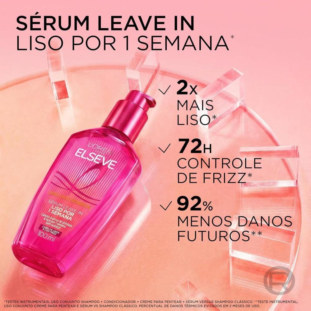 Sérum Leave In Elseve Liso Dos Sonhos Liso Por 1 Semana 100ml