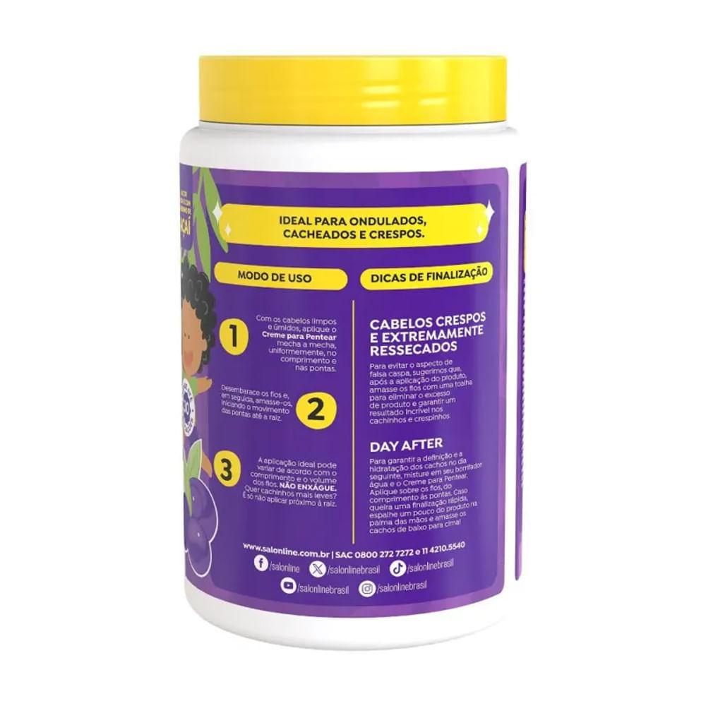 Creme De Pentear Salon Line Kids Açai Cachinhos Sem Frizz