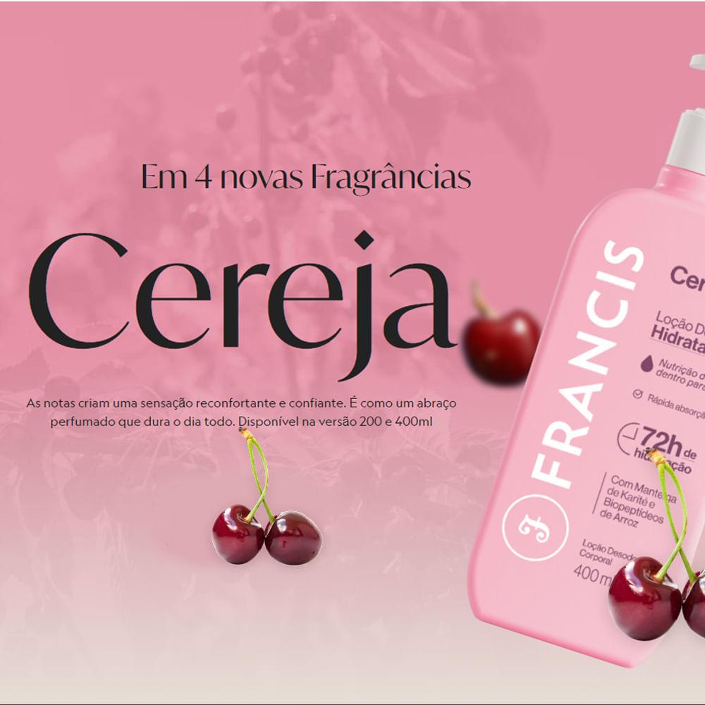 Kit Loção Hidratante Francis Cereja 400ml - 3 Unidades