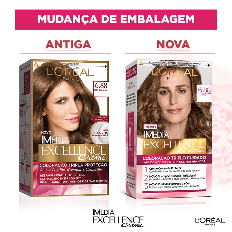 Kit Tintura Imédia Excellence L Oréal Mel 6.88
