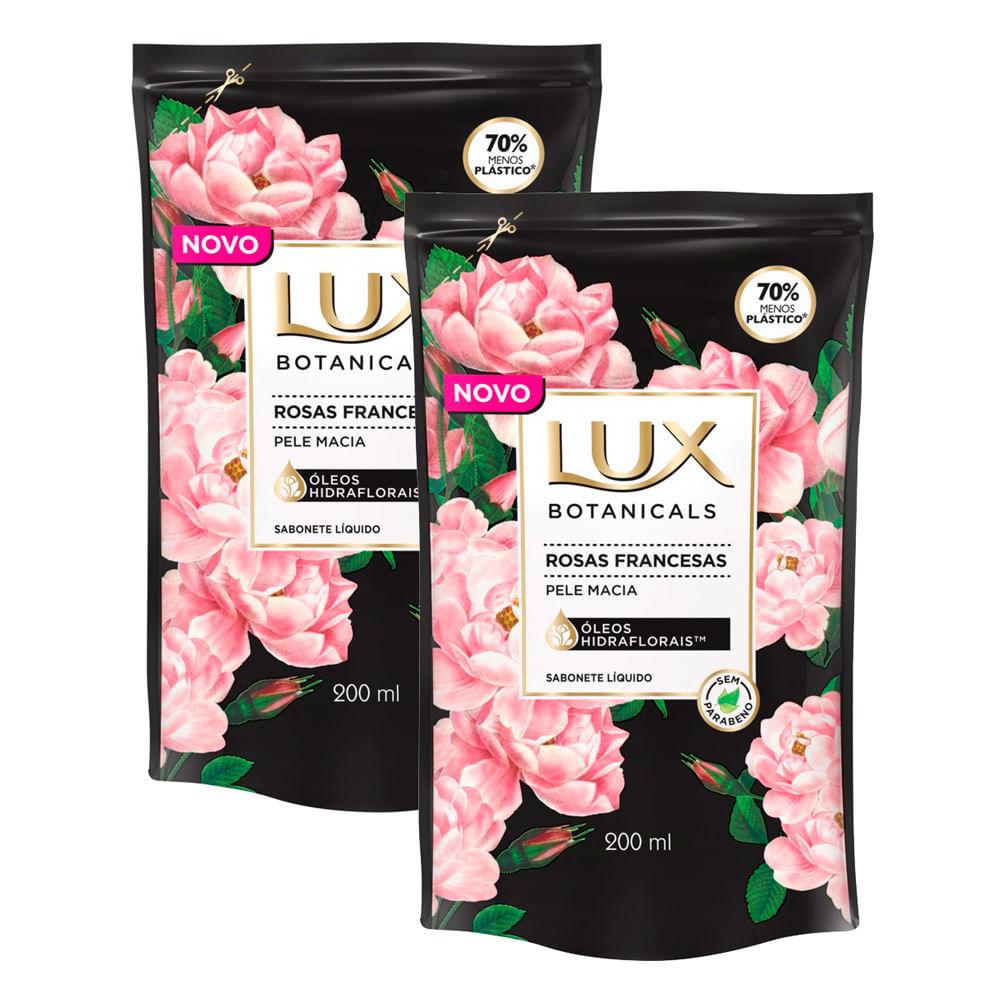Kit 2 Sabonete Líquido Lux Botanicals Rosas Francesas Refil 200ml