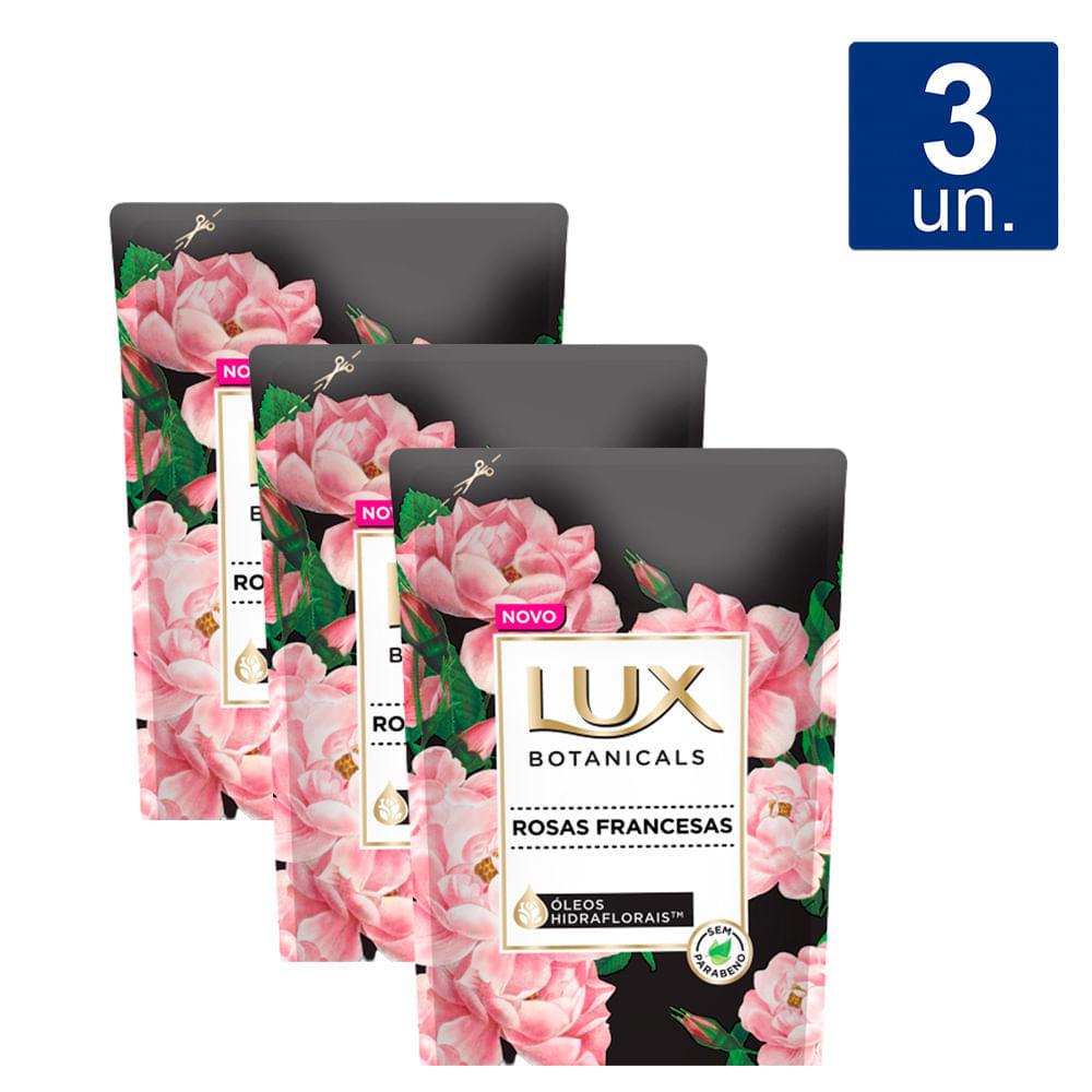Kit 3 Sabonete Líquido Lux Botanicals Rosas Francesas Refil 200ml