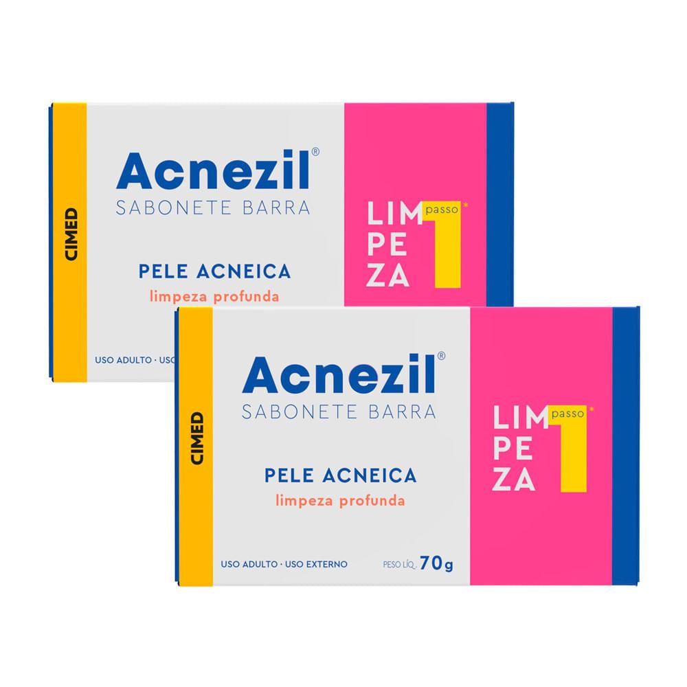 Kit 2 Sabonete Em Barra Acnezil Pele Acneica Limpeza Profunda Passo 1 70g