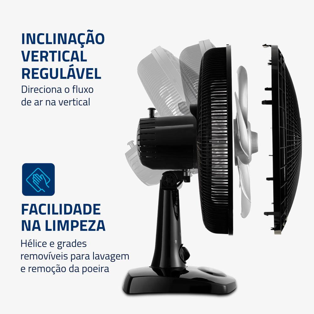 Ventilador De Mesa Mondial 6 Pás Super Power Preto Vsp-30-b - 30cm 127V