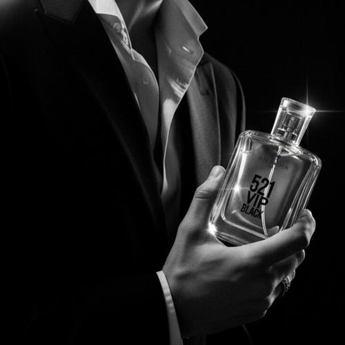Perfume Masculino 521 Vip Black 100ml Amakha Paris - Fougère Aromático Marcante Alta Projeção
