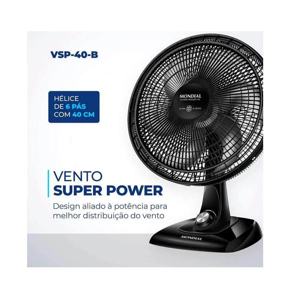 Ventilador De Mesa Mondial 40cm Preto Vsp-40-b 220 Volts