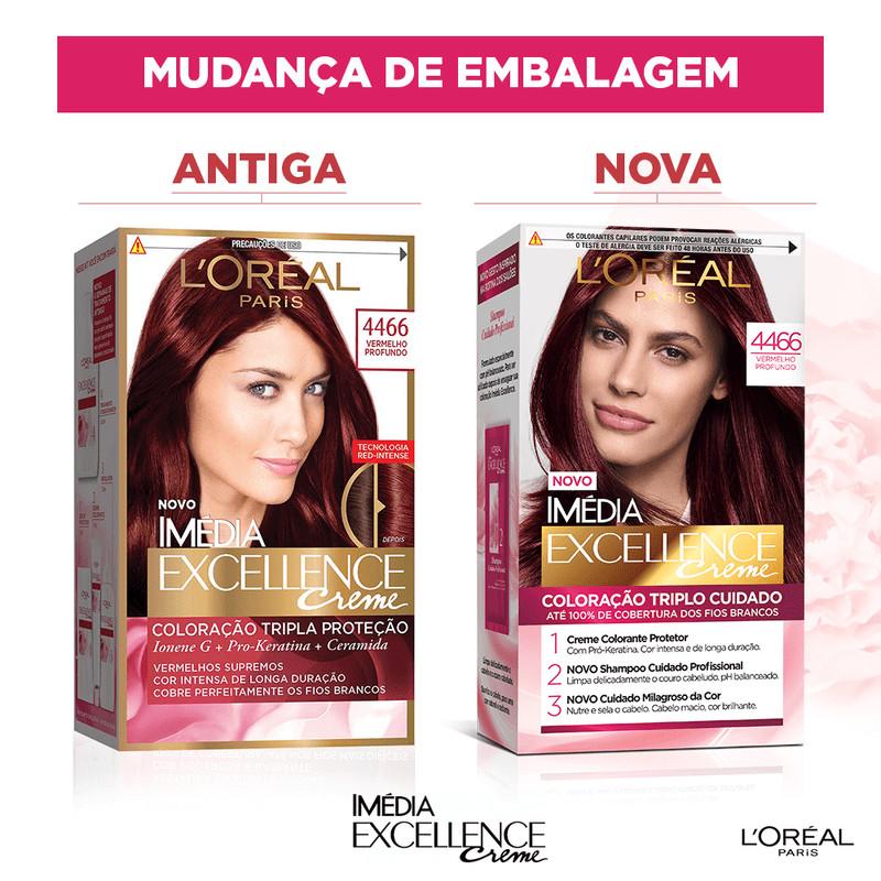 Kit Tintura Imédia Excellence L Oréal Vermelho Profundo