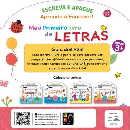 Aprenda A Escrever Meu Primeiro Livro De Letras Escreva E Apague Com Caneta