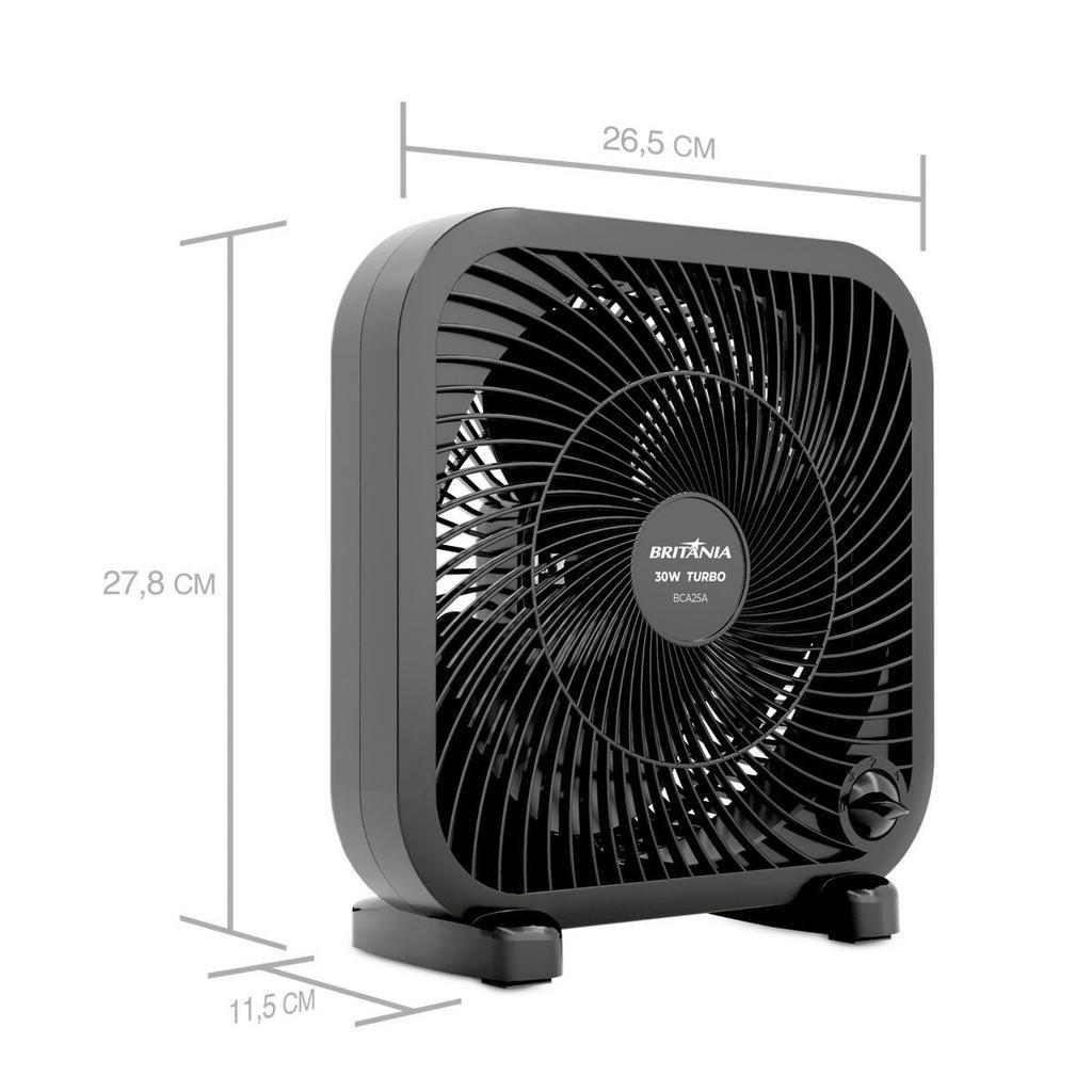 Ventilador Circulador Britânia 30W 3 Velocidades Bca25a