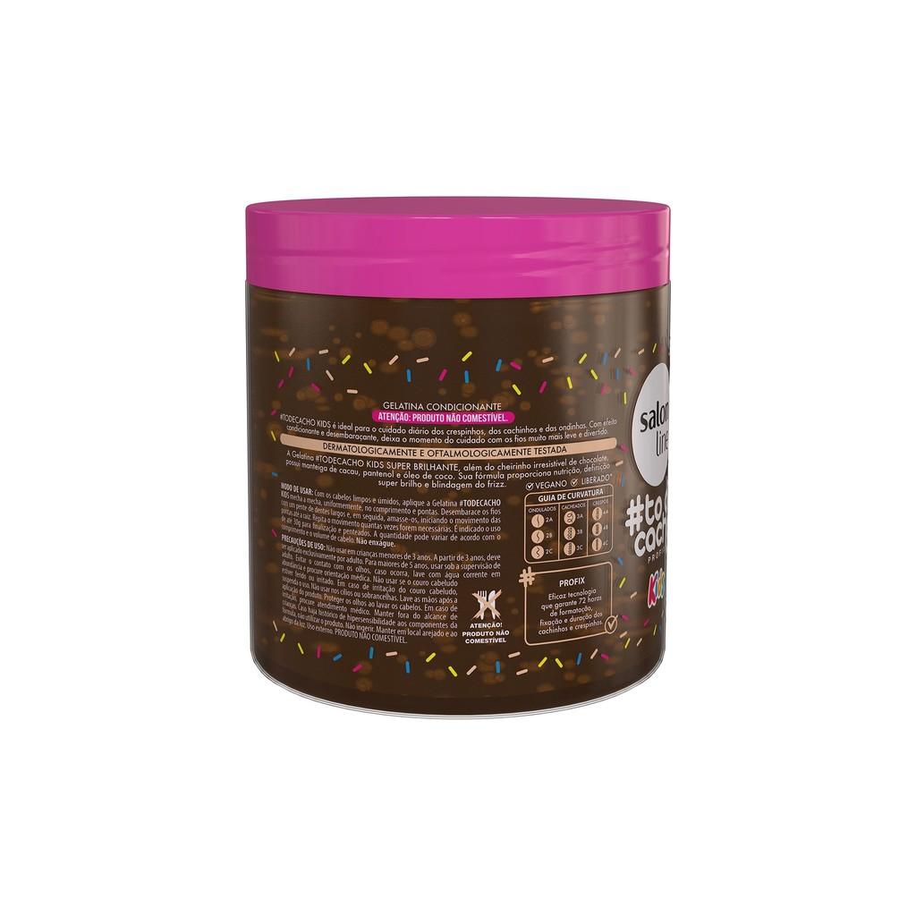 Gelatina Chocolate #todecacho Kids Super Brilhante 550g