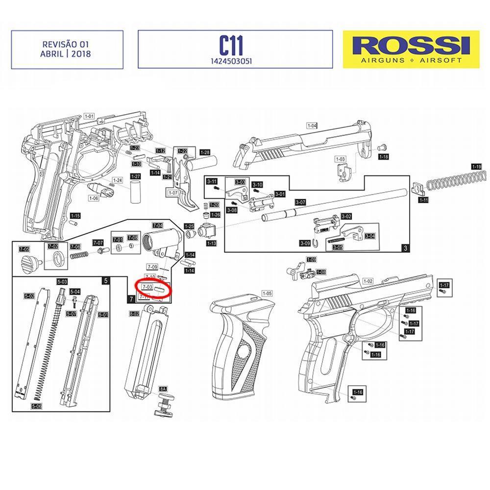 Anel Oring De Vedação Wingun C11 Rossi CO2 4.5mm 6mm
