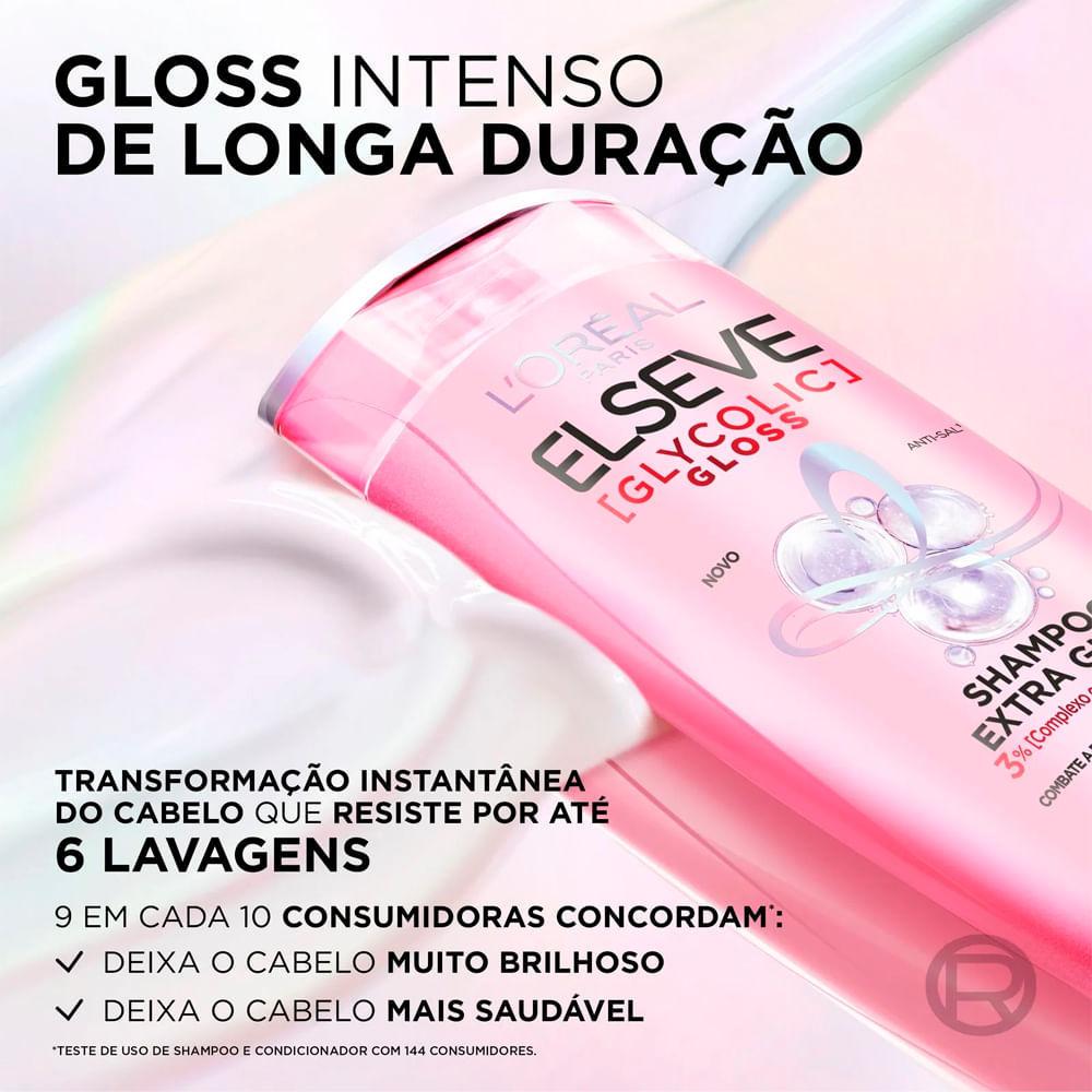 Kit Shampoo Elseve Glycolic Gloss 400ml + Condicionador Elseve Glycolic Gloss 400ml