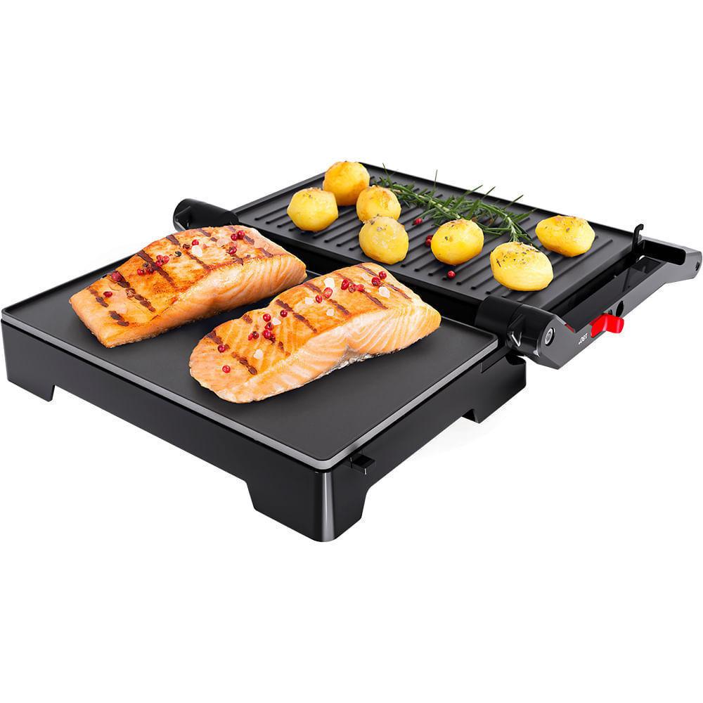 Mini Grill Elétrico Oster Inox 2 Em 1
