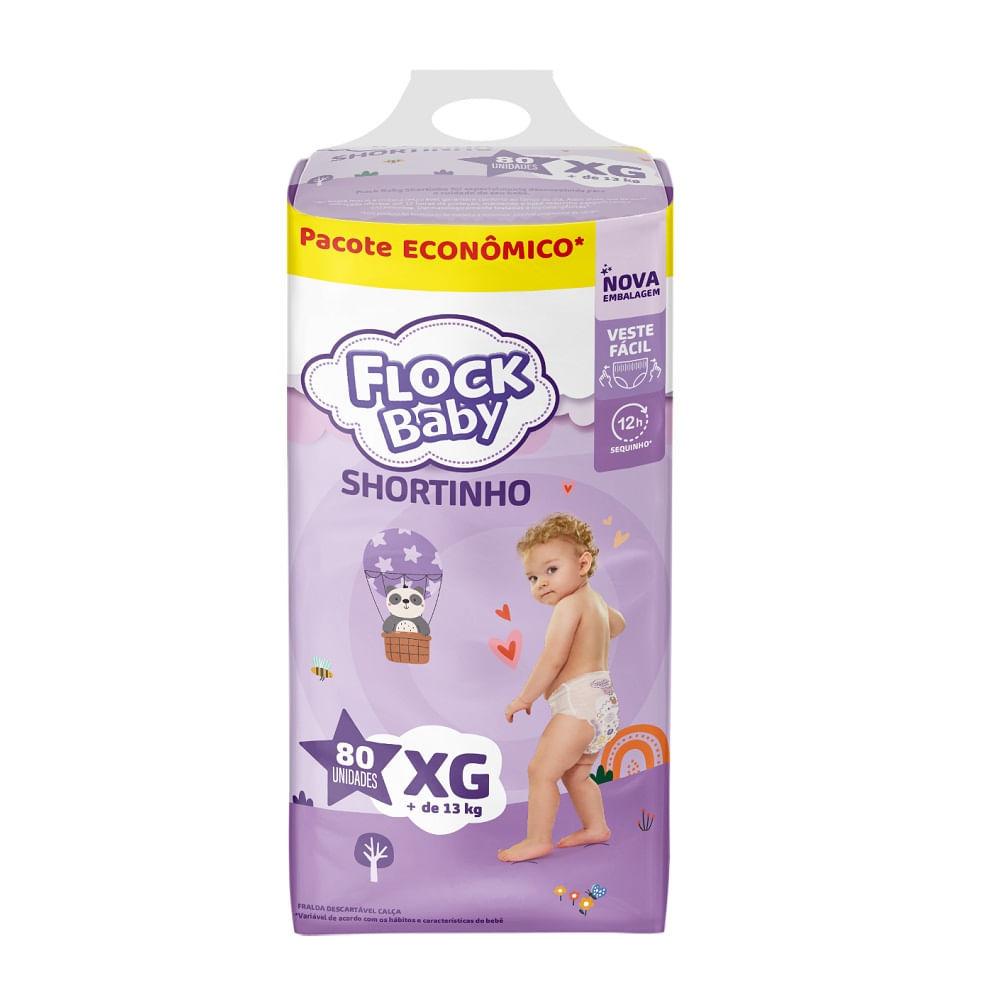 Fralda Descartável Flock Baby Shortinho Maxxi Bag Xg 80 Unidades