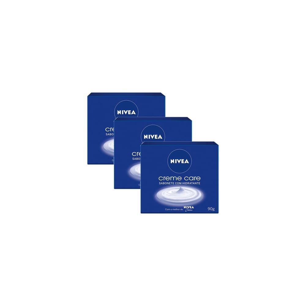 Kit 3 Sabonete Em Barra Nivea Creme Care 90g