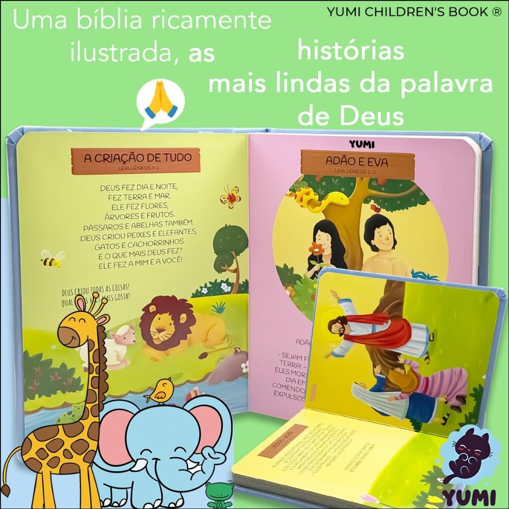 Bíblia Do Bebê Livro Infantil Histórias Bíblicas Menino Menina Colecionável Almofadado Folhas Duras Premium