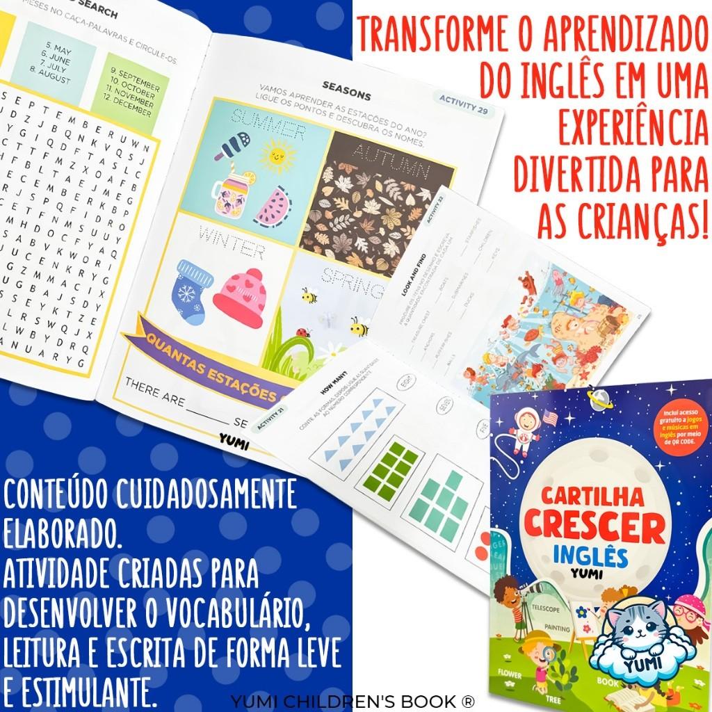 Livro Cartilha Caminhos Da Alfabetização Bilíngue Português-inglês Caligrafia Exercícios Atividades