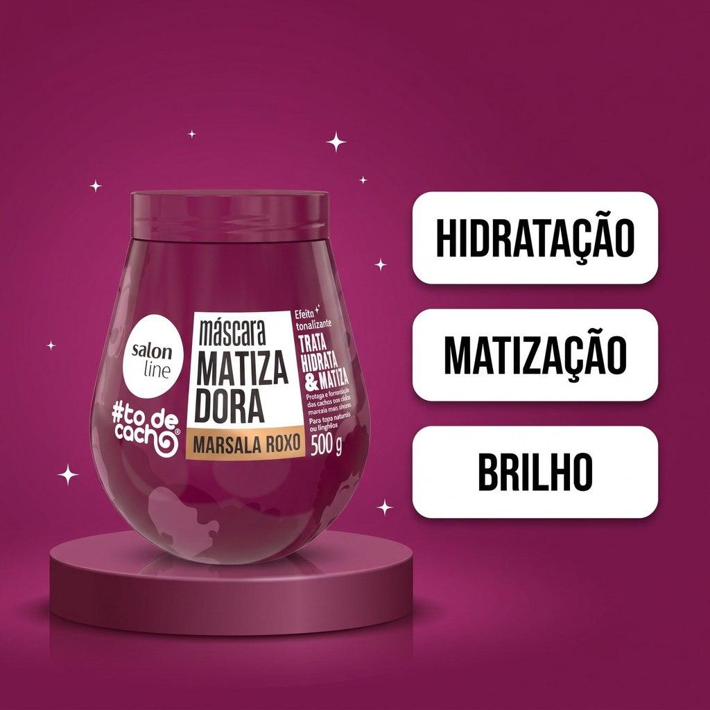 Máscara Matizadora #todecacho Marsala Roxo 500g Salon Line