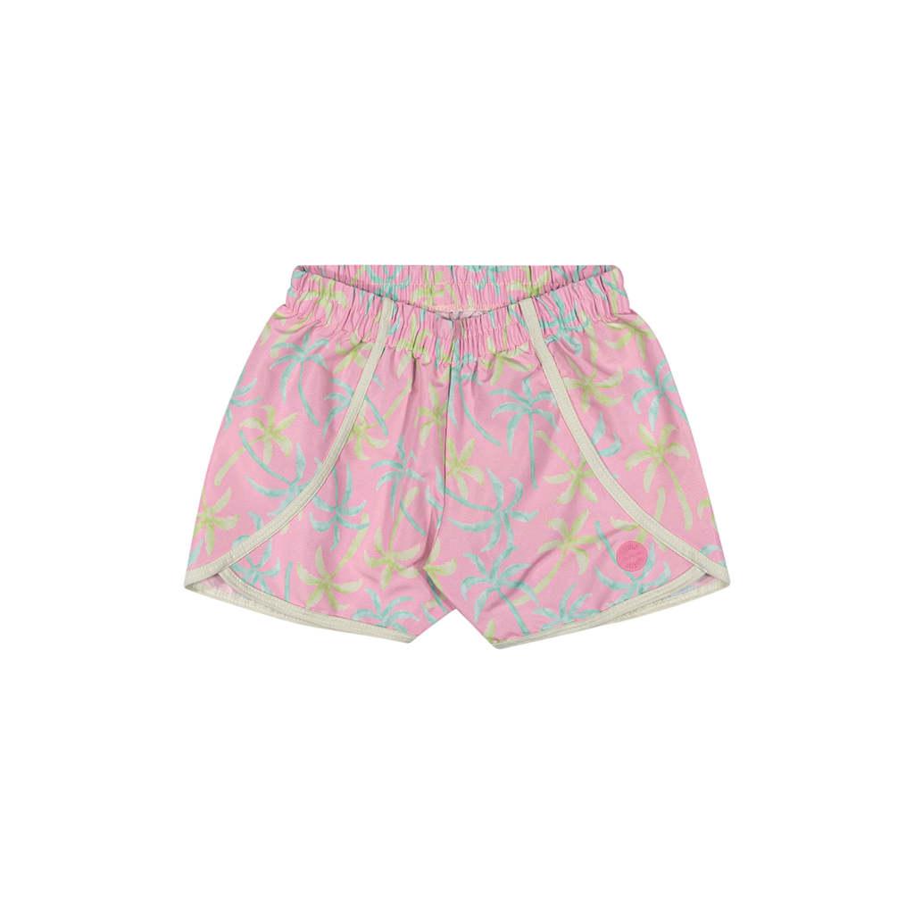 Short Infantil Menina Estampado Tactel Elian Rosa