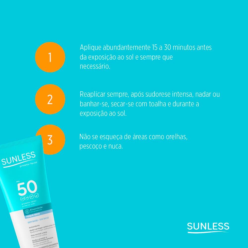 Protetor Solar Facial Sunless FPS 50 Toque Seco - 60g