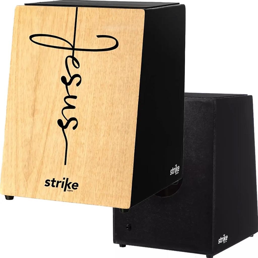Cajon Fsa Strike Jesus Cross Eletroacústico Captação P10 Tampo Samaúma Original