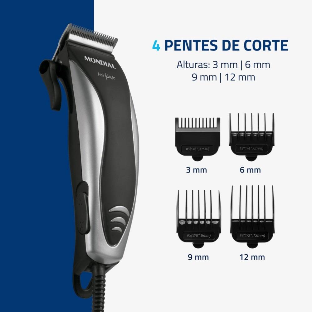 Máquina De Cortar Cabelo Com 4 Pentes E Acessórios Hair Stylo - Cr-02 Mondial