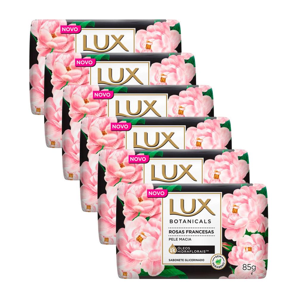 Kit 6 Sabonete Em Barra Lux Botanicals Rosas Francesas 85g