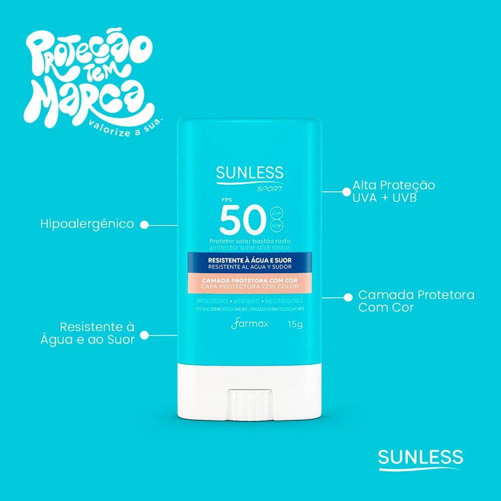 Protetor Solar Facial Sunless Sport Bastão Fps50 15g
