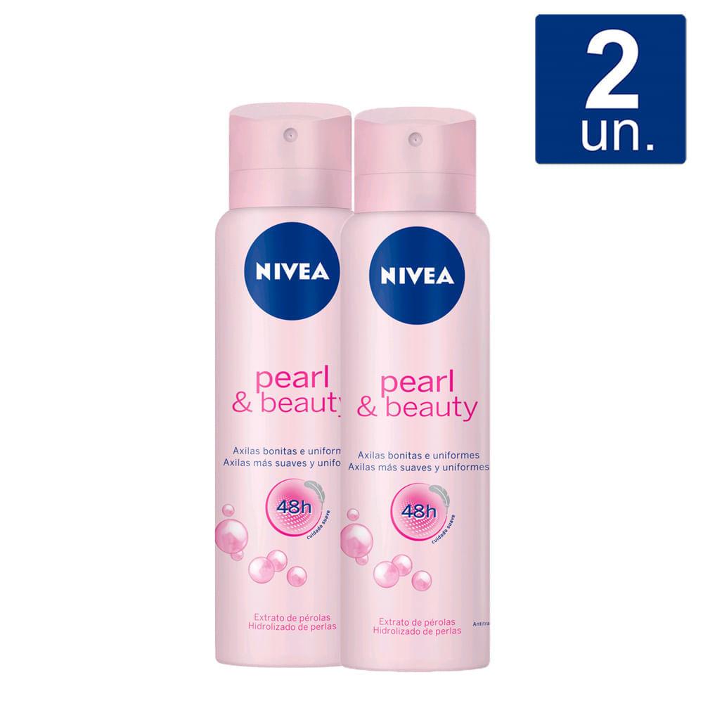 Kit 2 Desodorante Antitranspirante Aerosol Nivea Pearl Beauty 150ml