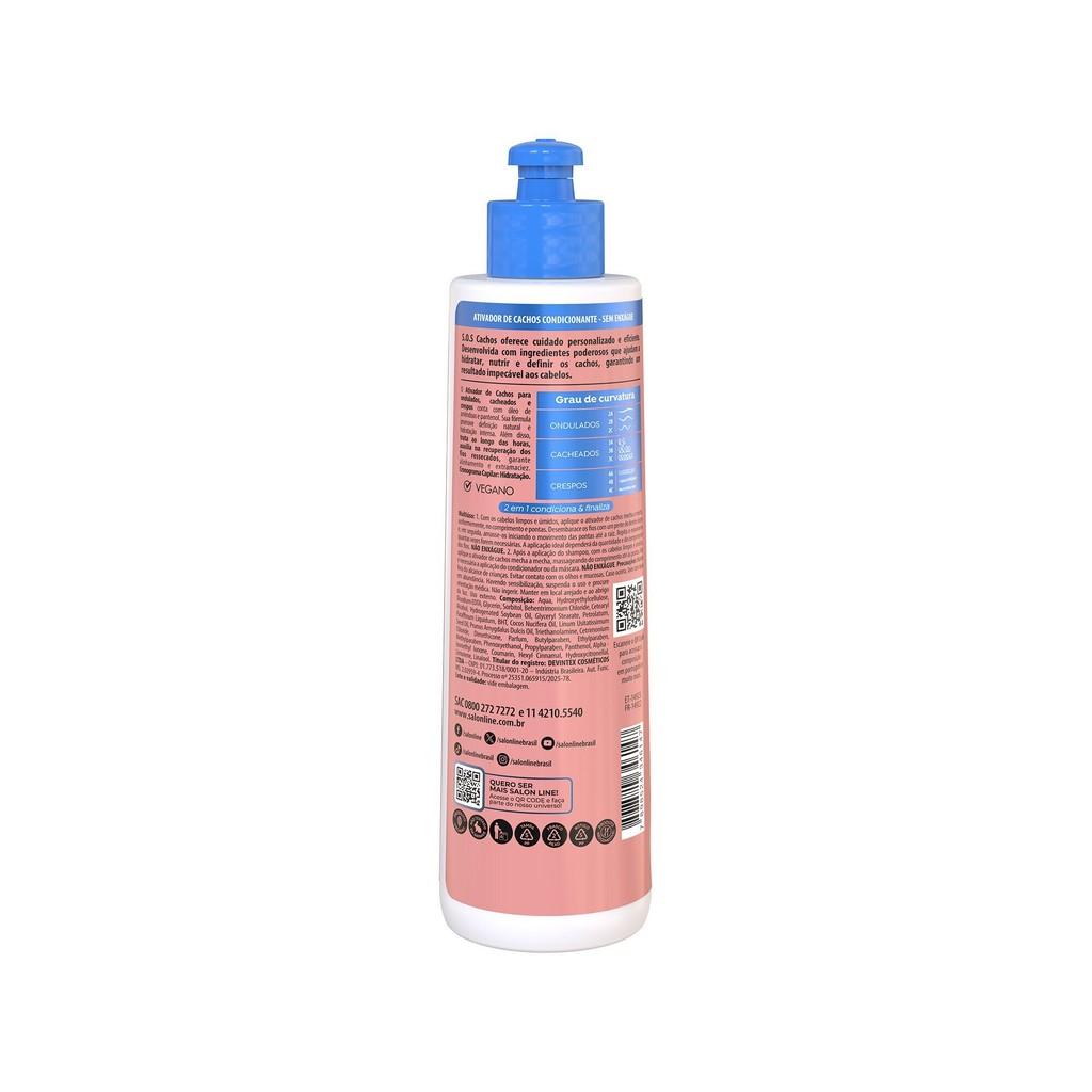 Ativador De Cachos Sos Cachos + Leves Óleo De Amêndoas Salon Line 300ml