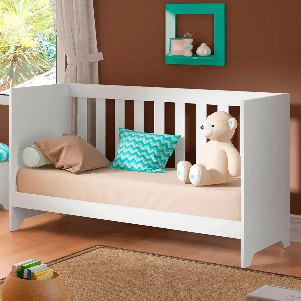Berço Mini Cama 3 Em 1 Multifuncional 133cm X 80cm Branco