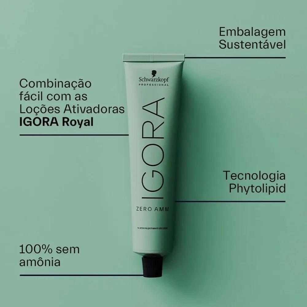 Tintura Profissional Schwarzkopf Igora Zero Amm 8-0 Loiro Claro Natural 60ml
