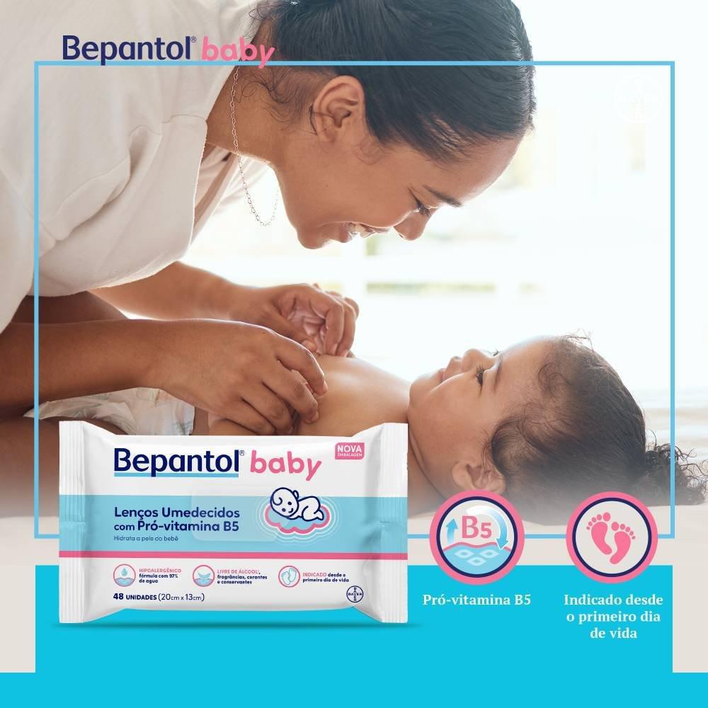 Lenços Umedecidos Hipoalergênicos Bepantol Baby Com 48 Unidades