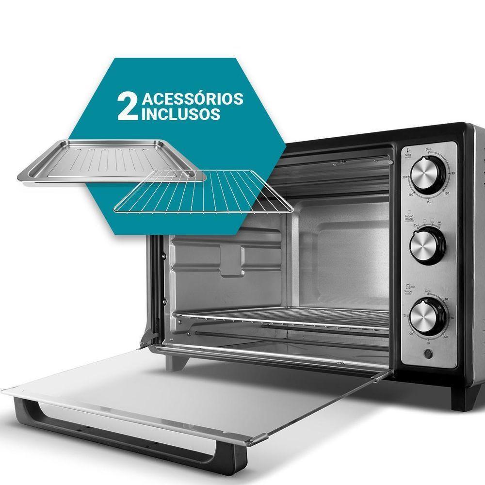 Forno Elétrico De Bancada Philco Pfe60i 60L 1800w Multifunções Inox 220V