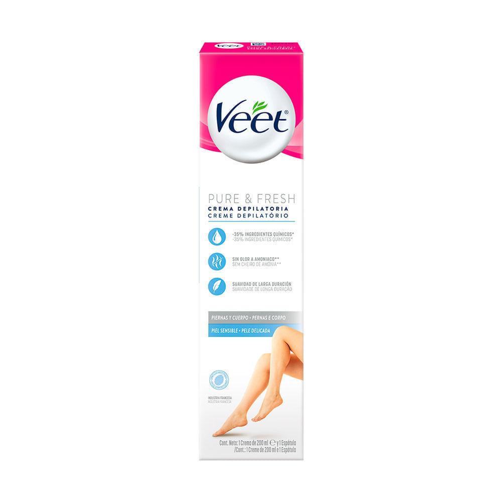 Creme Depilatório Veet Pure Fresh Pernas E Corpo Pele Delicada 200ml