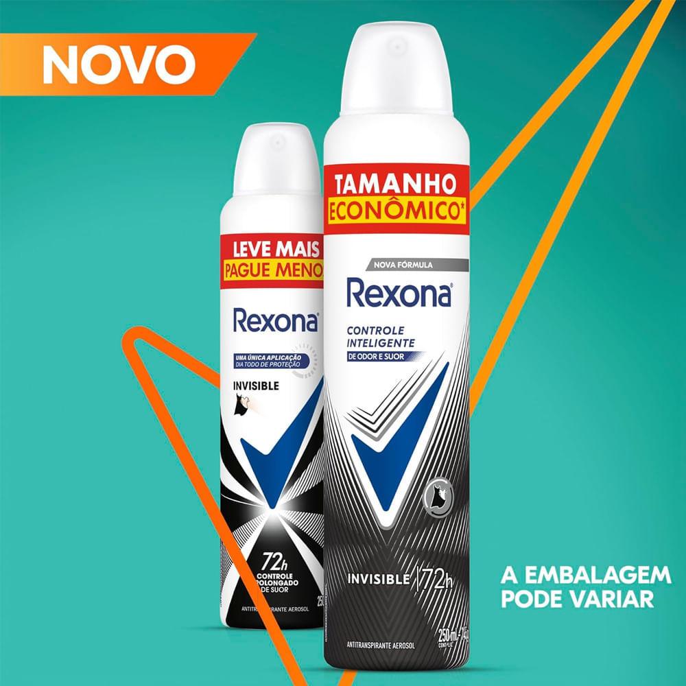 Kit Desodorante Antitranspirante Aerosol Rexona Invisible 72 Horas 250ml - 4 Unidades