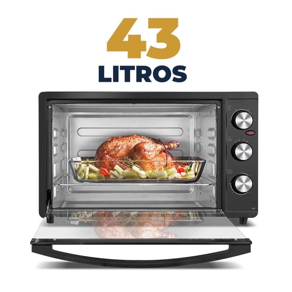 Forno Elétrico Britânia 43L Preto Dupla Resistência Bfe43