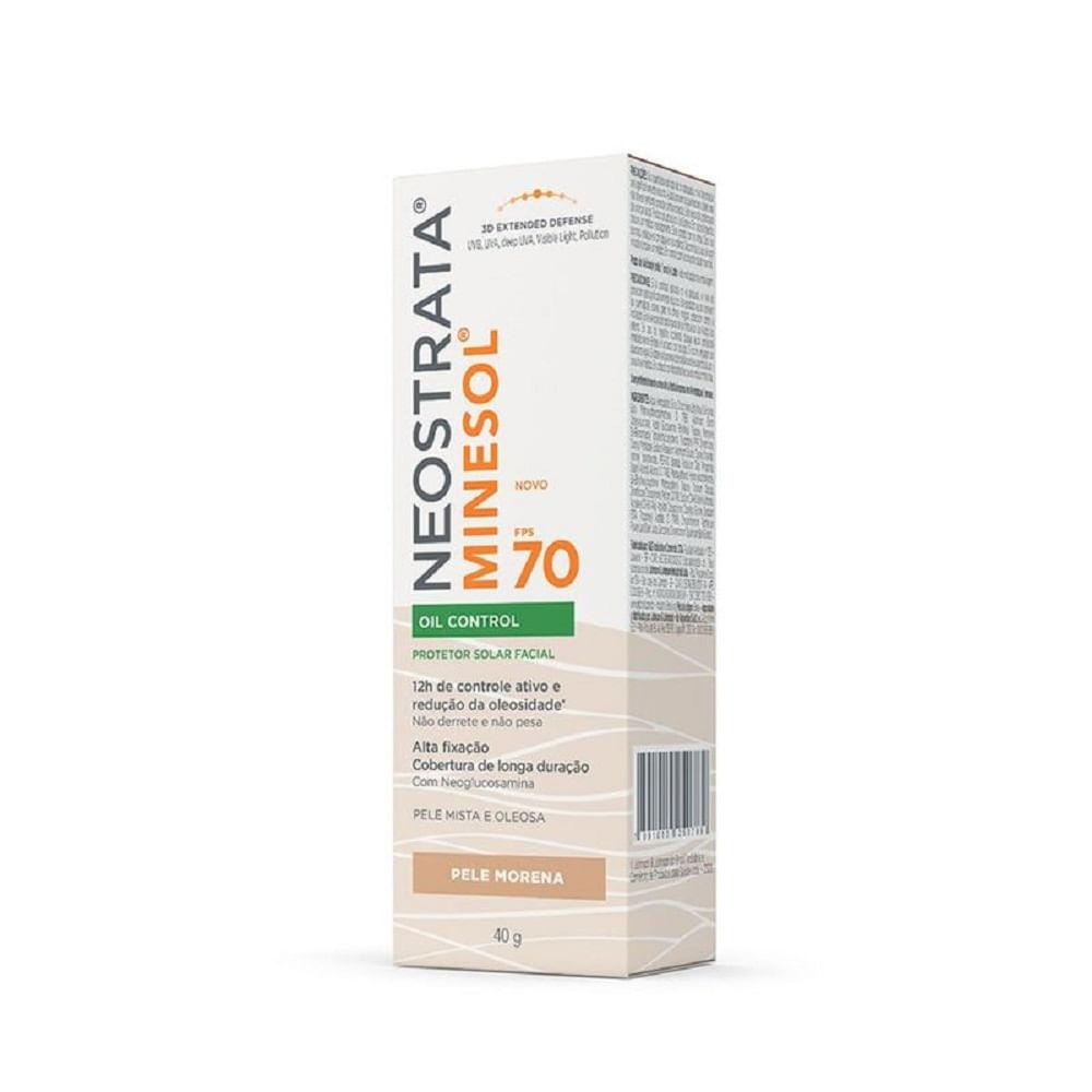 Protetor Solar Facial Com Cor Fps70 Médio Claro Neostrata Minesol Oil Control 40g