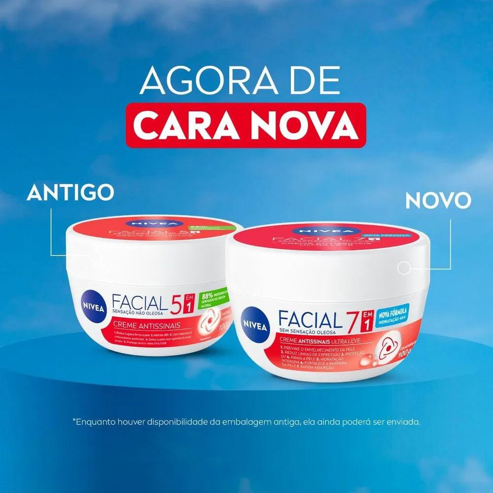 Creme Facial Nivea Antissinais Ultraleve 7 Em 1 100g