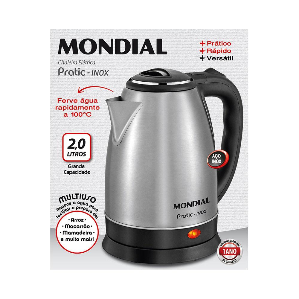 Chaleira Elétrica Mondial Pratic Ce-06 Prata 2L - 127V