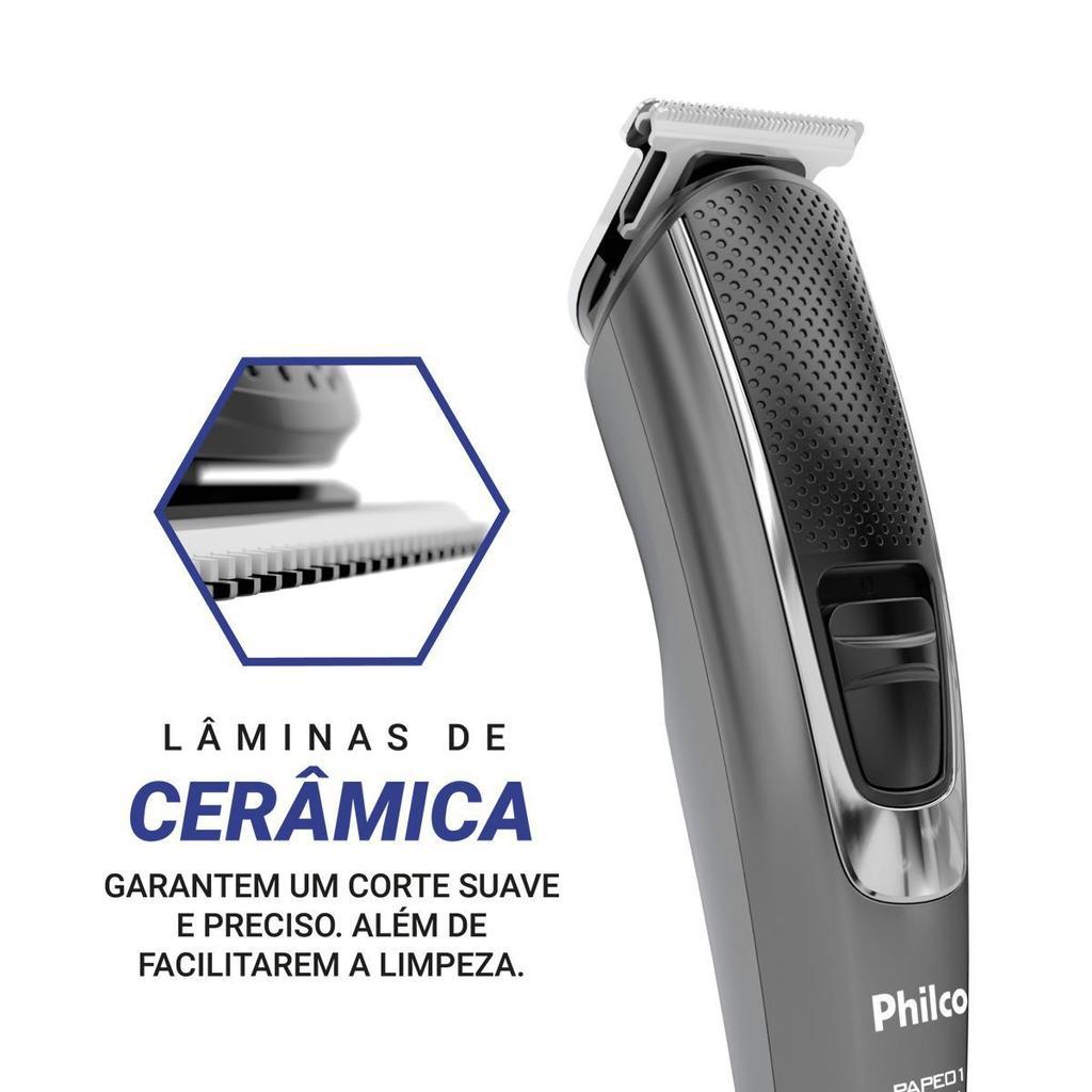 Aparador De Pelos Philco 8 Acessórios Pape01 Bivolt