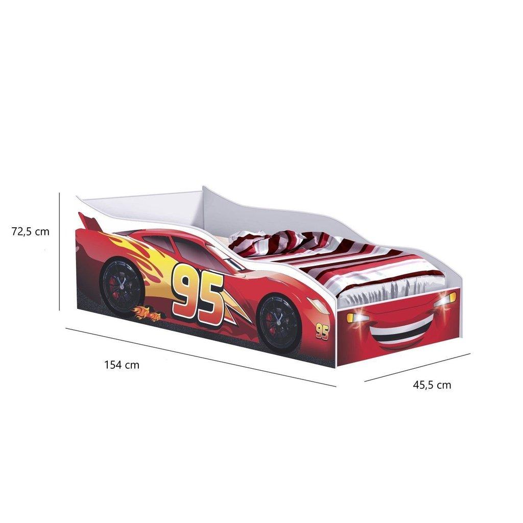 Cama Carro Para Quarto Infantil Em Mdf/mdp Vermelho/branco