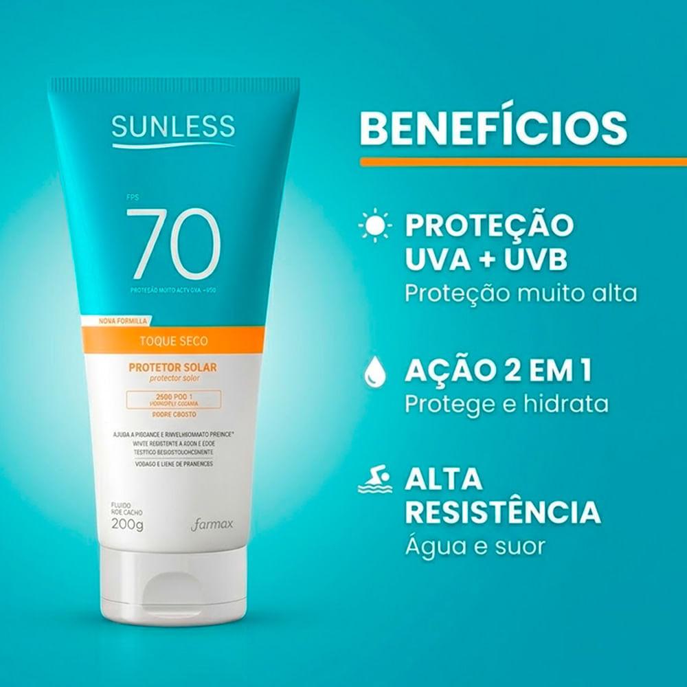 Protetor Solar Sunless Toque Seco Fps70 200g